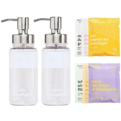 Voordeelset Douchegel & Vloeibare Zeeppoeder Met Alle 6 Soorten Inclusief 2 Pompdispensers