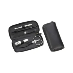 Manicure-etui, Nappa, Schapenleer, Roestvrij